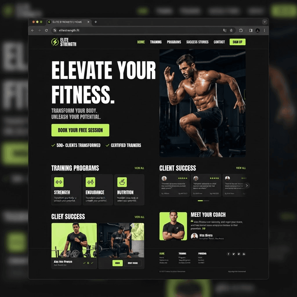 Превью быстрого мобильного шаблона сайта на смартфоне — PulseFit